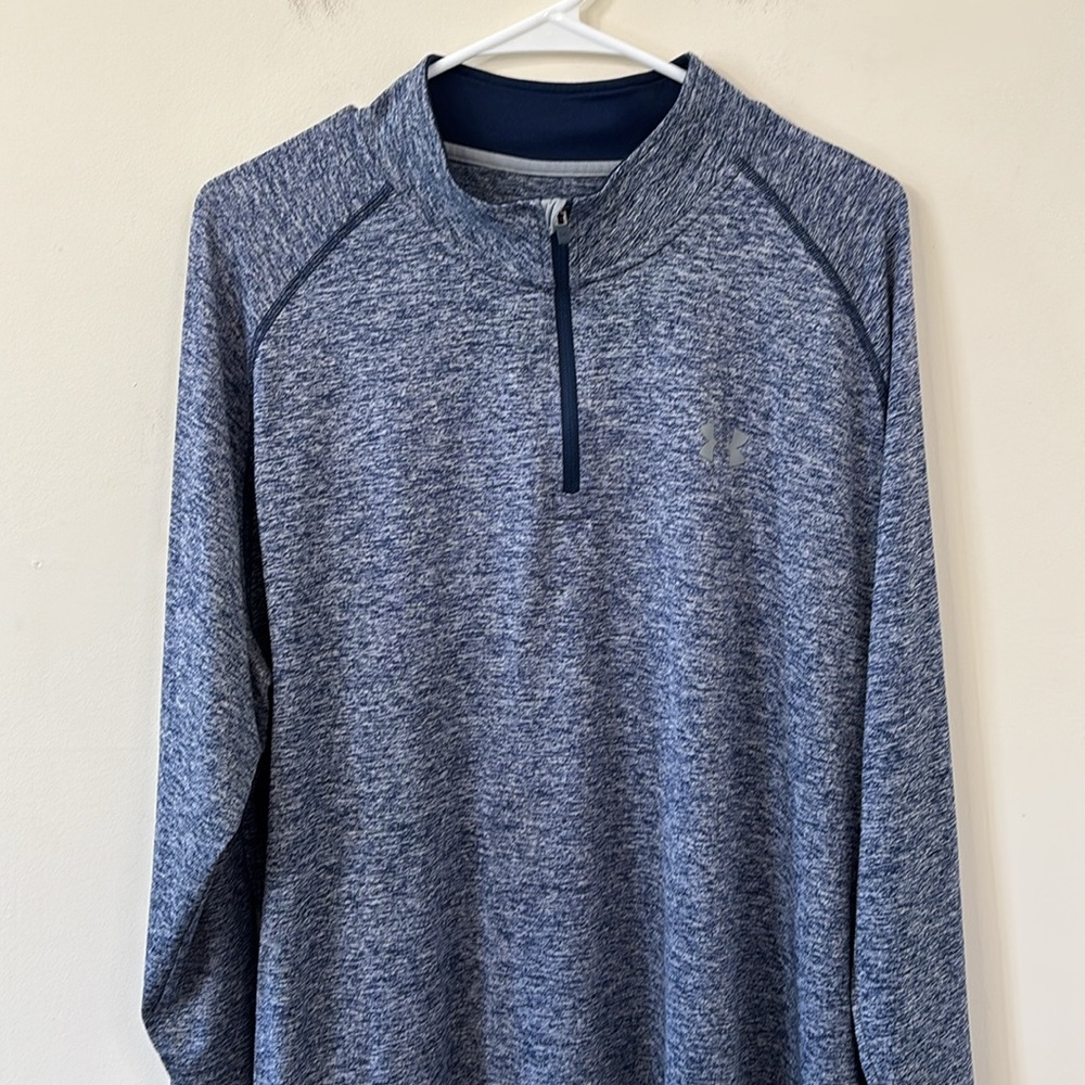 Under Armour Men’s Tech 1/2 Zip Long Sleeve Blue Marled Size XL - Picture 2 of 7